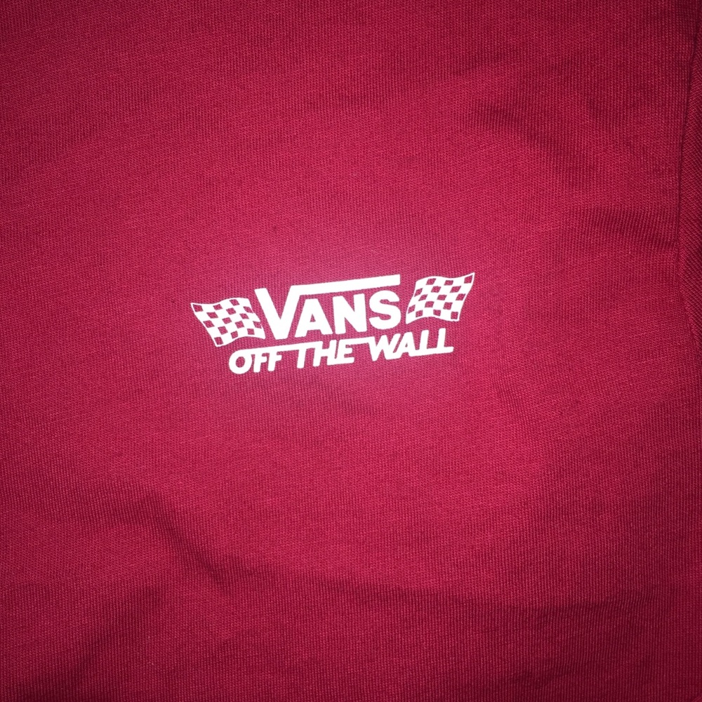 VANS NWOT Red Crossed Sticks Womens Tee L - Picture 4 of 7
